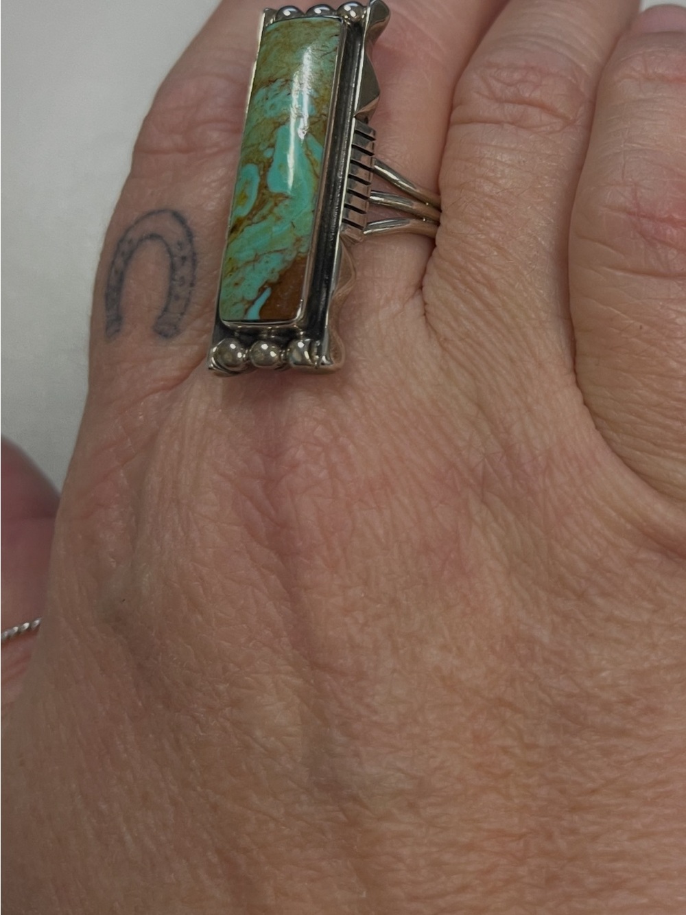 Native American Sterling Silver ring size 10 stamped LL and sterling - Picture 3 of 16